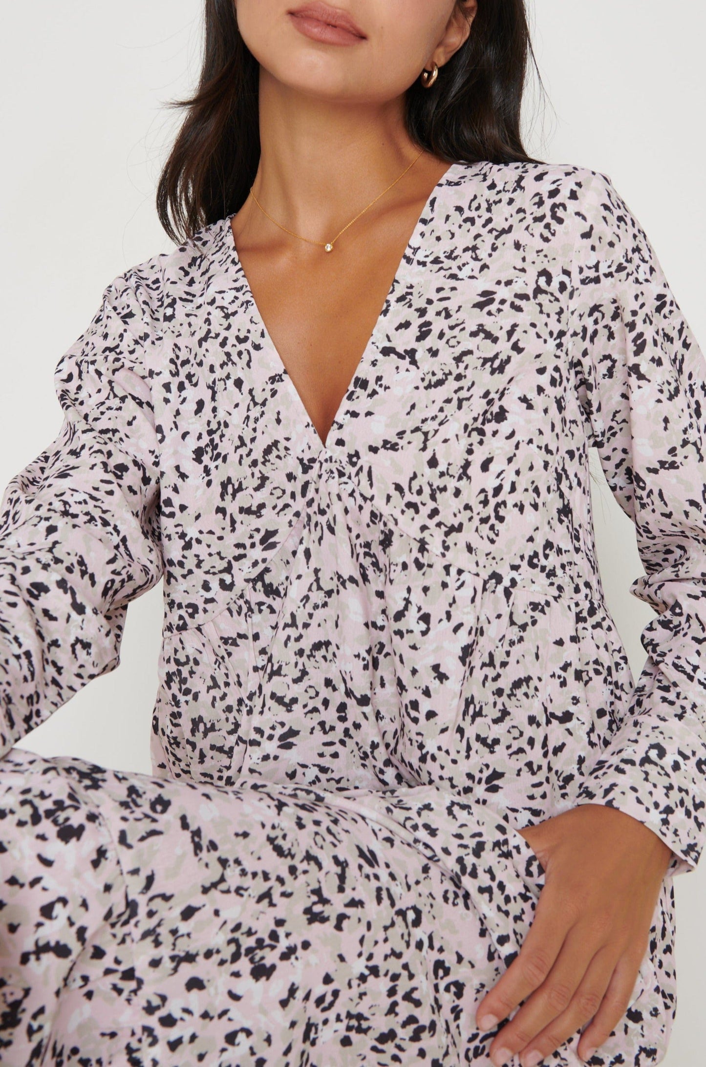 Dotty Day Dress - Pink Leopard