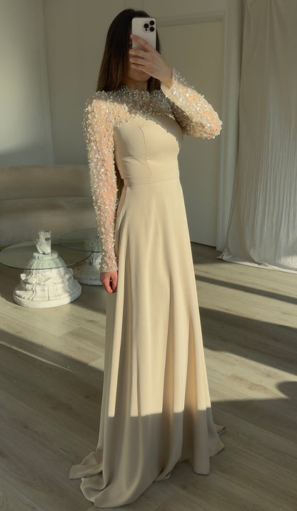 The Darla dress beige maxi