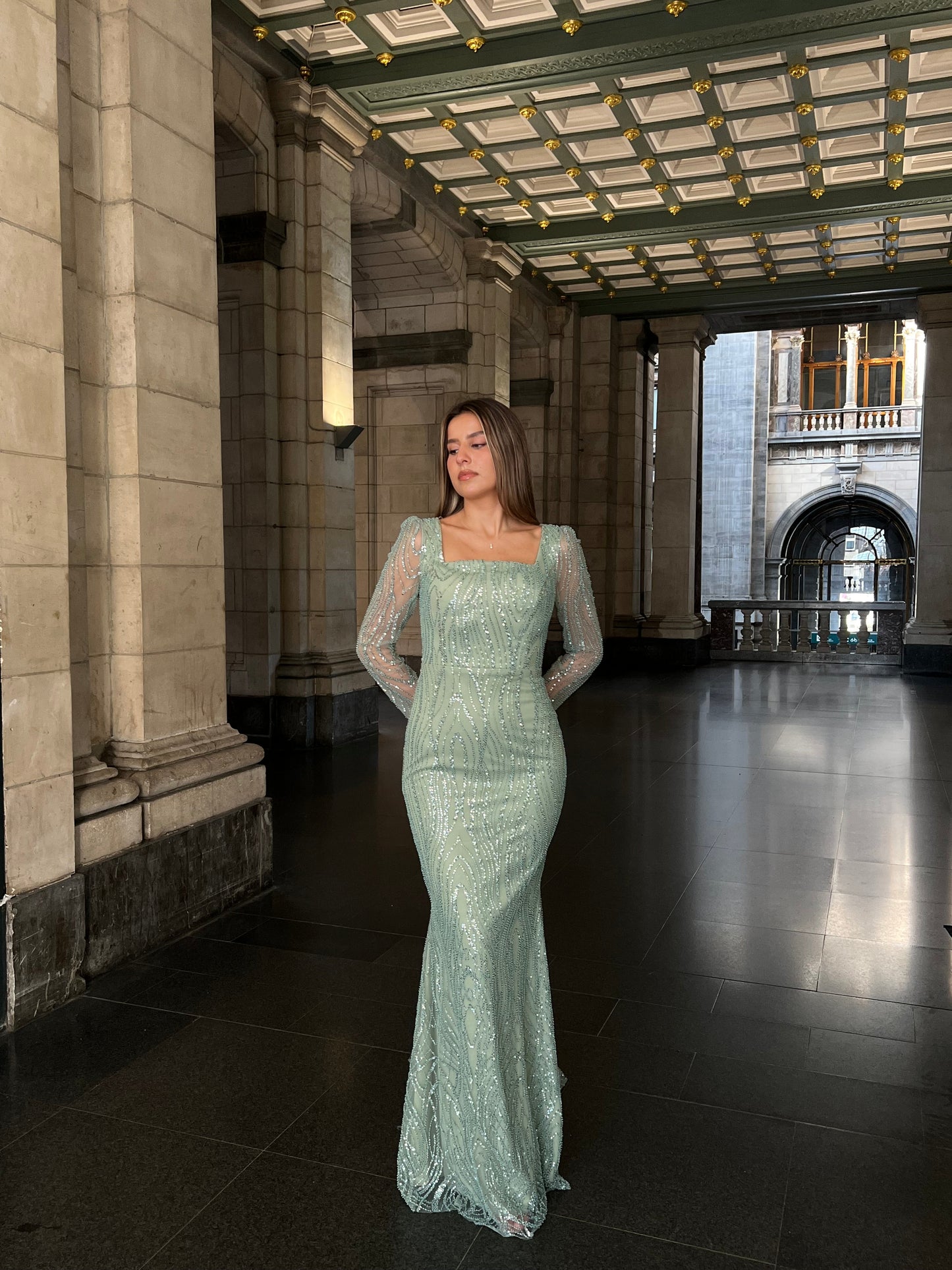 The Incila dress maxi green