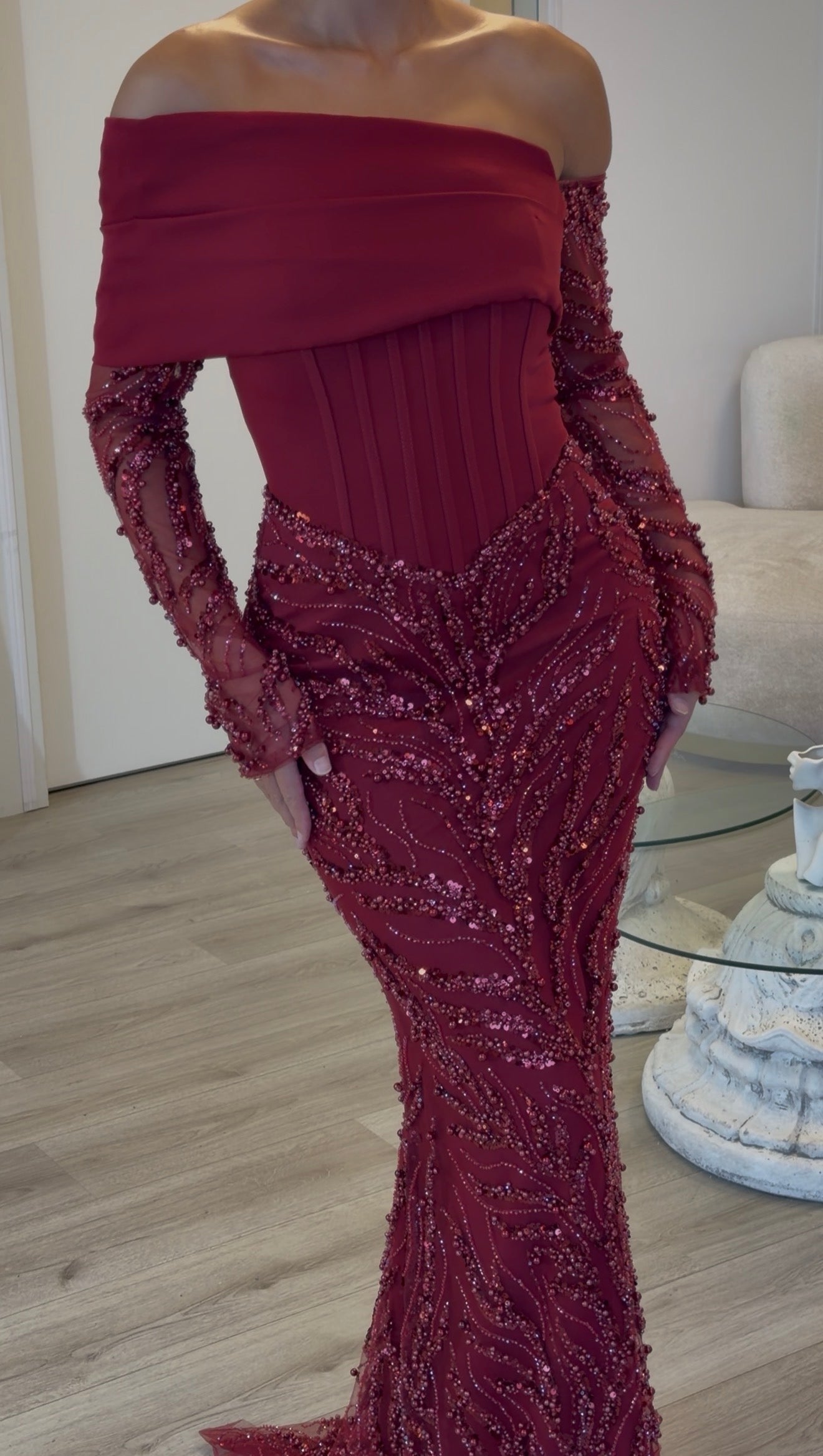 The Aleya dress burgundy COMING SOON