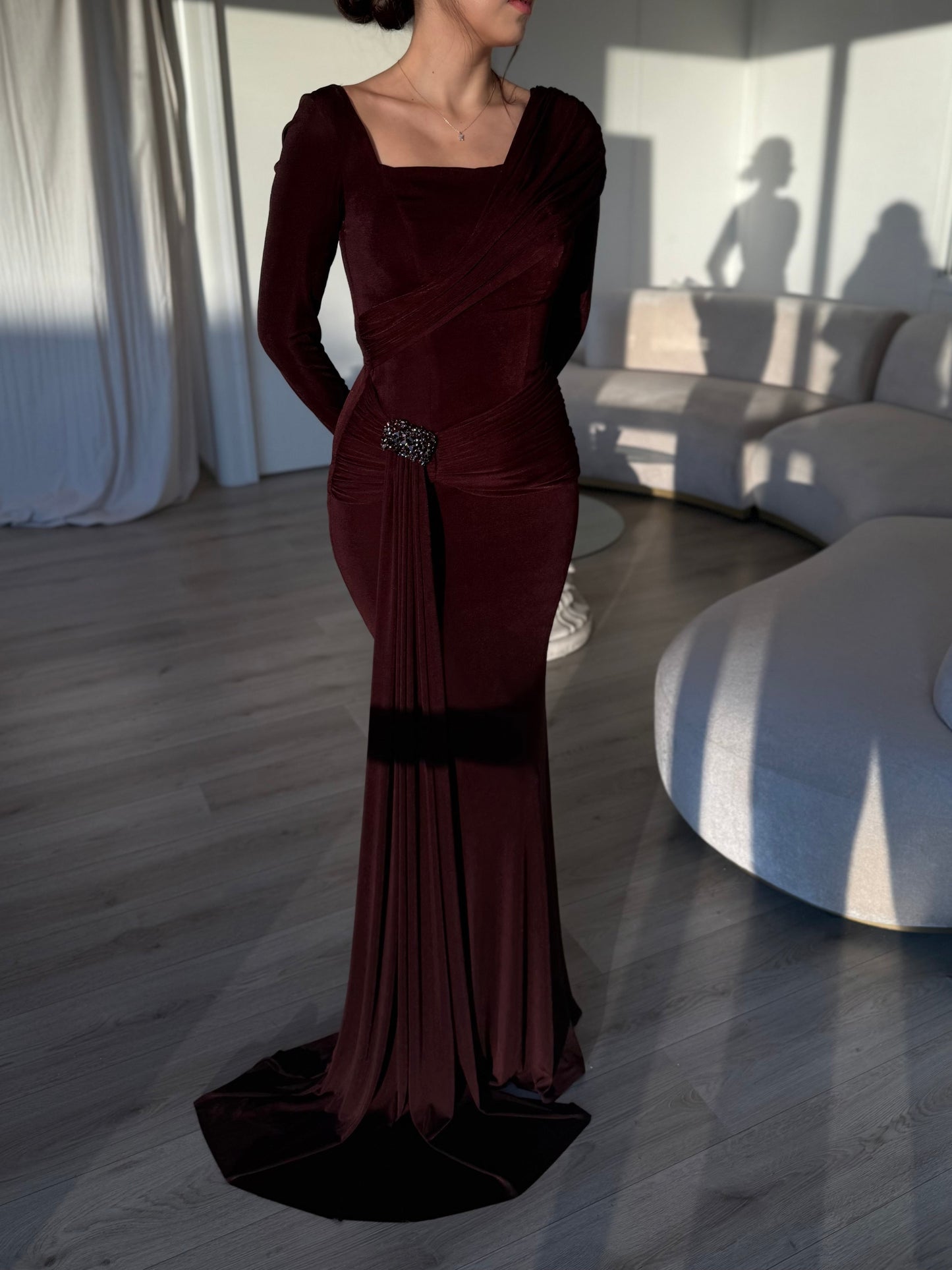 The Meray dress burgundy/brown