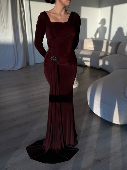 The Meray dress burgundy/brown