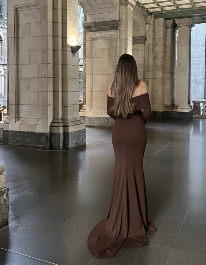 The Mihra dress chocolate brown