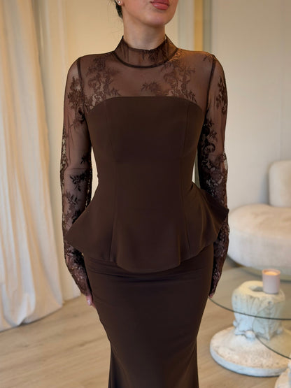 The Adelya dress dark brown