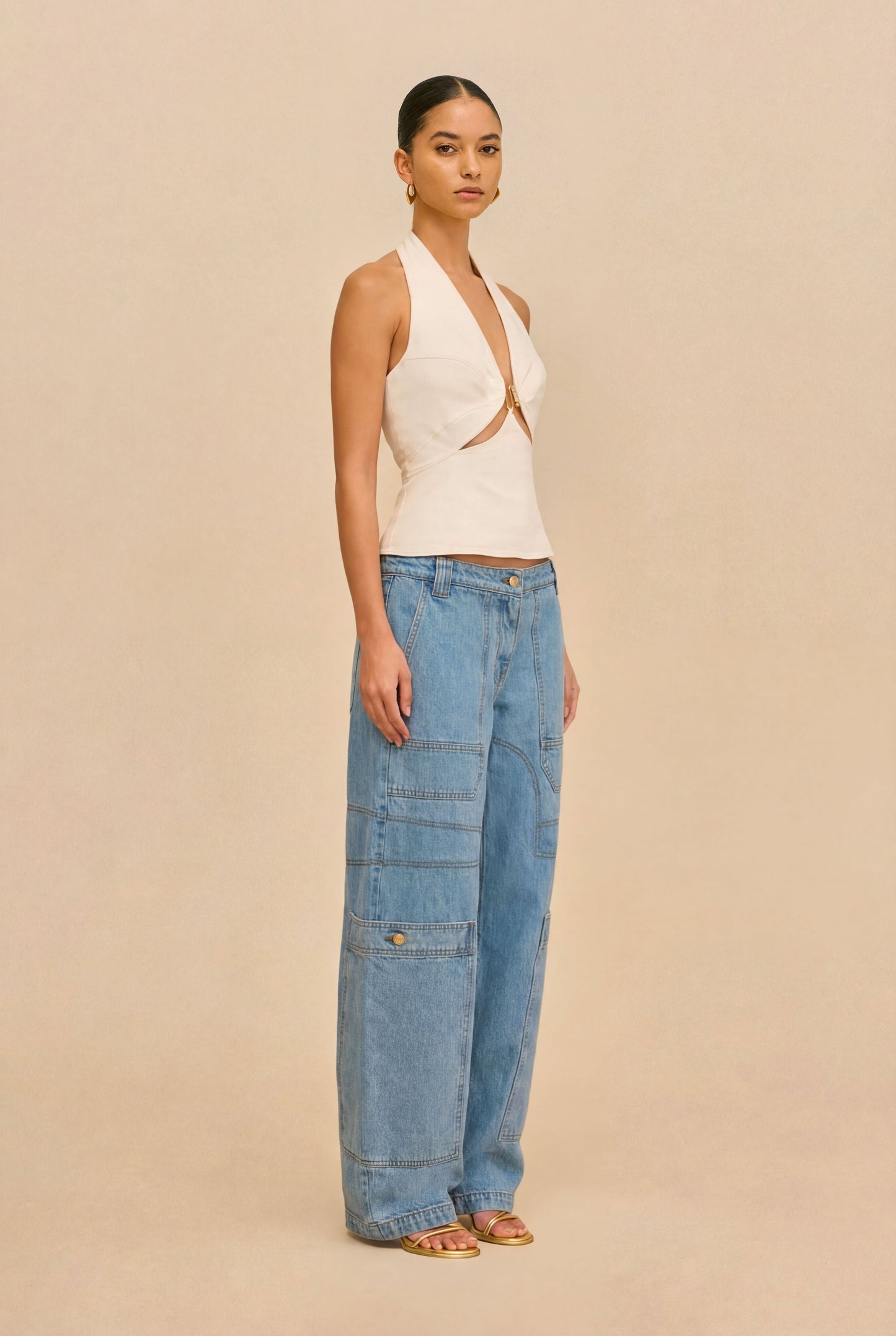 WYNN LOW RISE DENIM PANT - STONE WASH