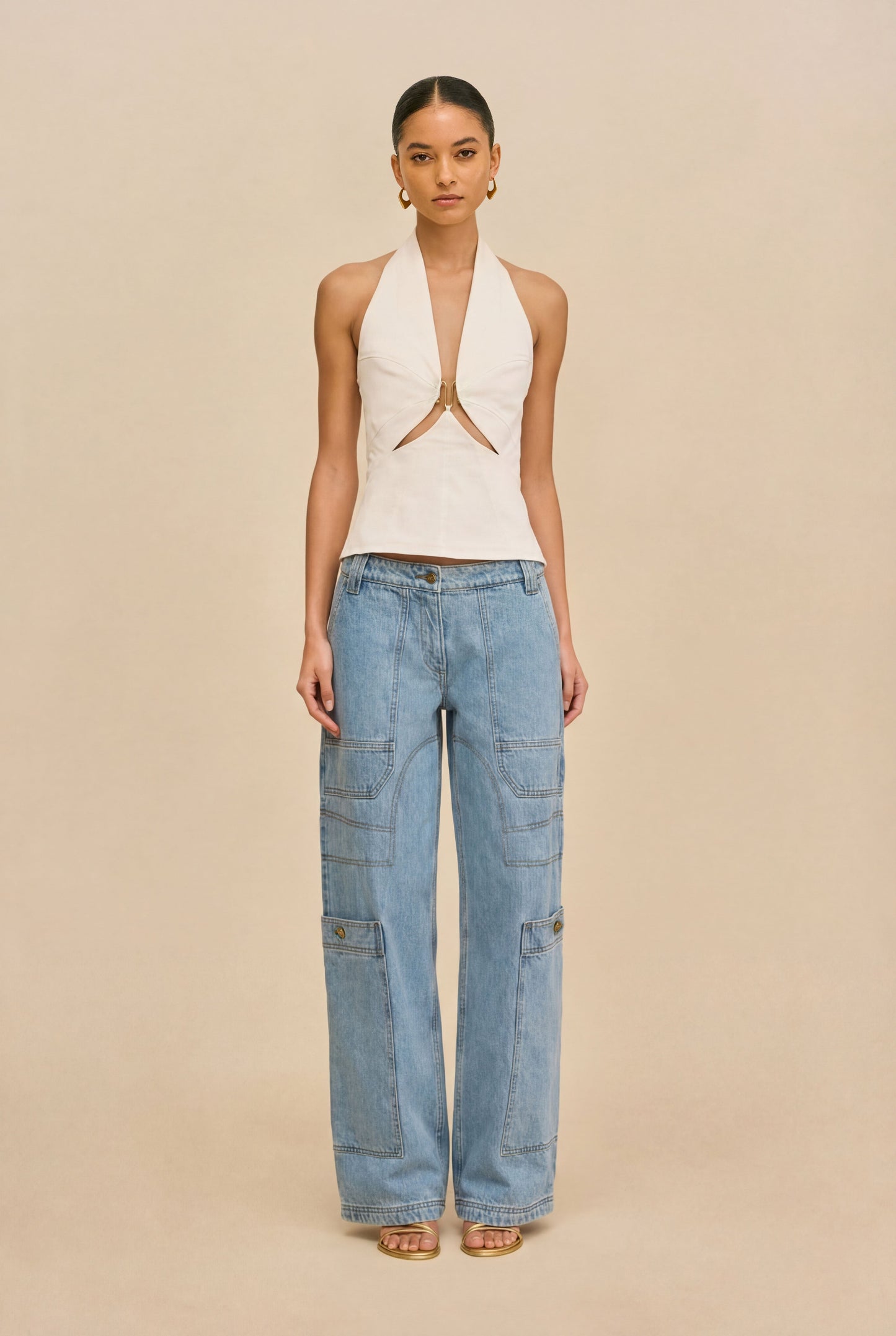 WYNN LOW RISE DENIM PANT - STONE WASH