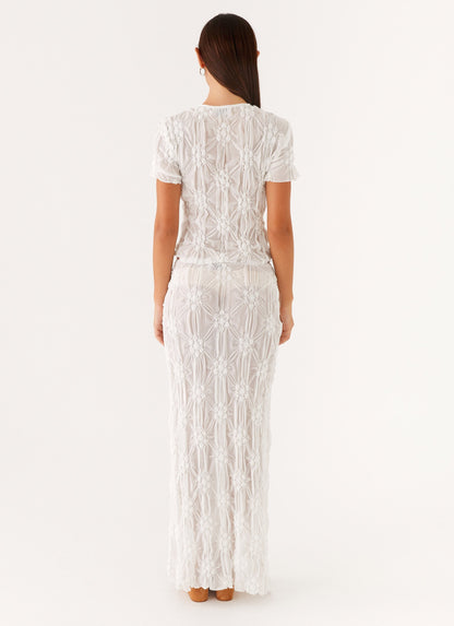 Effortlessly Low Rise Maxi Skirt - Ivory