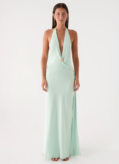 Eleni Halter Maxi Dress - Pistachio