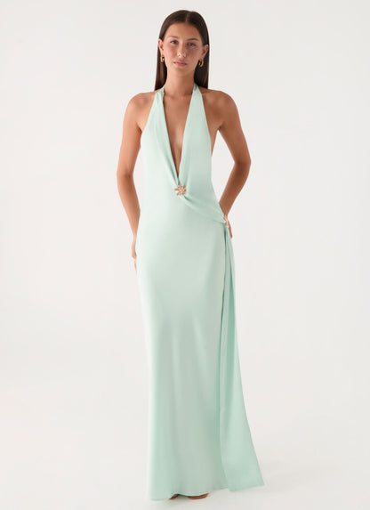 Eleni Halter Maxi Dress - Pistachio