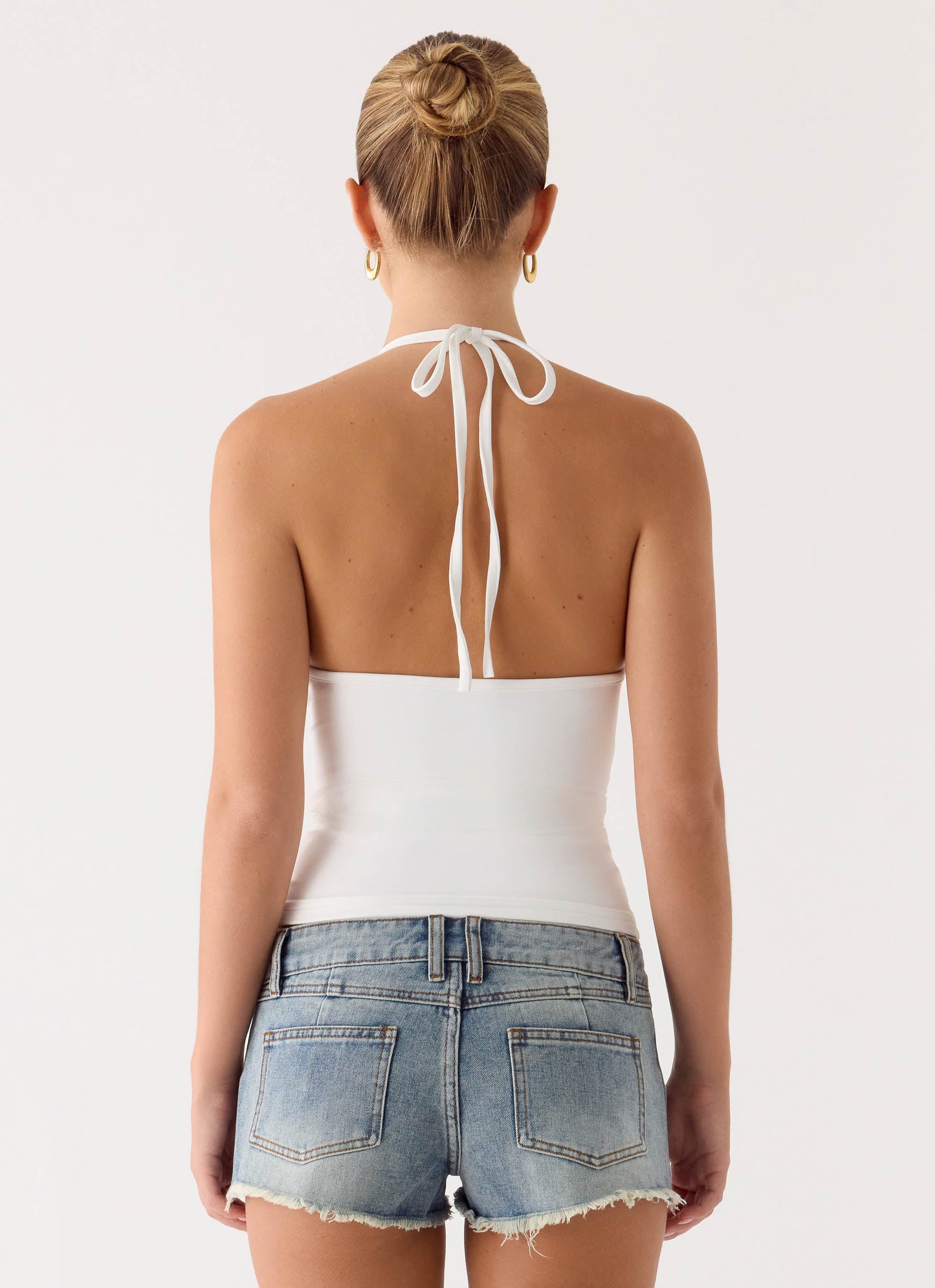 Elias Low Rise Distressed Denim Shorts - Vintage Wash Blue