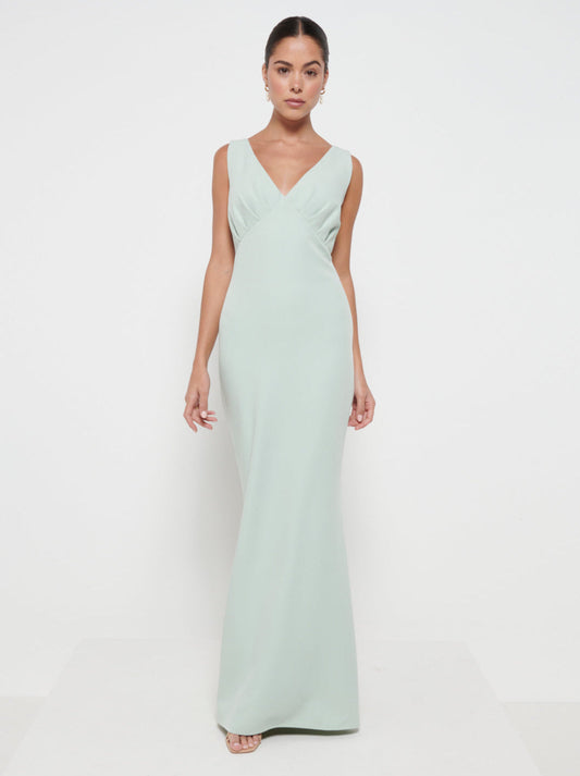 Esmee Crepe Maxi Bridesmaid Dress - Sage