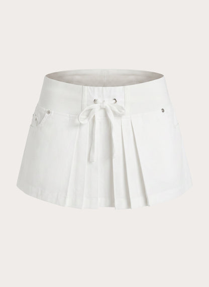 Evrin Cargo Mini Skort - White