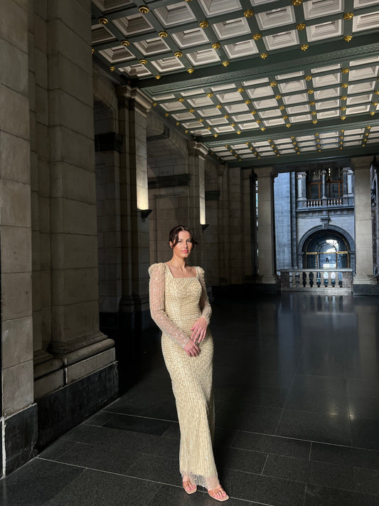 The Erva dress beige gold