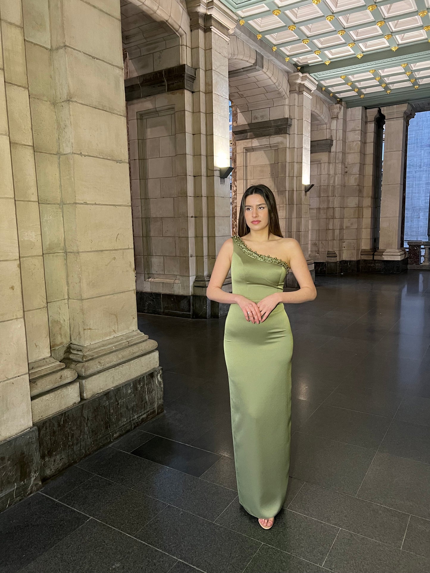 The Seyra dress apple green