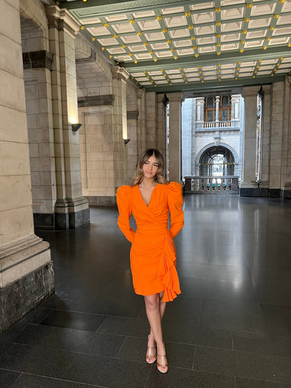 The Rozi dress orange
