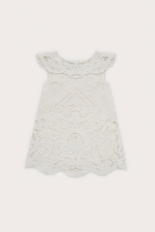 KIDS FRIDLI DRESS - OFF WHITE EMBROIDERY