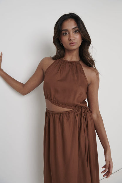 Fleur Cut Out Midaxi - Espresso