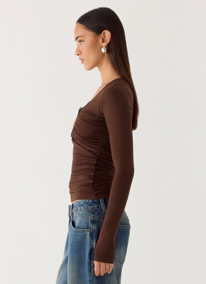 Francis Long Sleeve Top - Chocolate