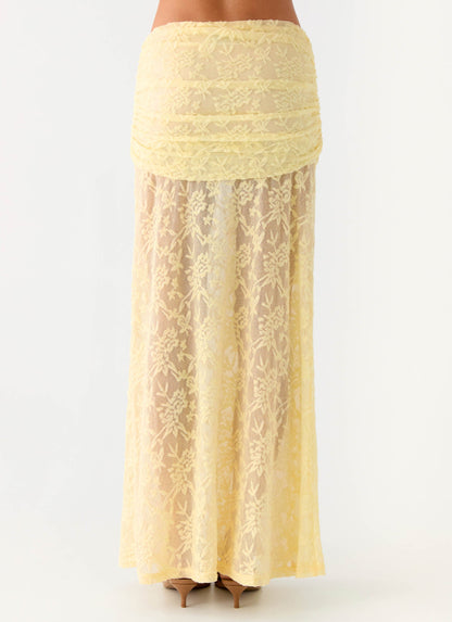 Farruko Jacquard Maxi Skirt - Butter