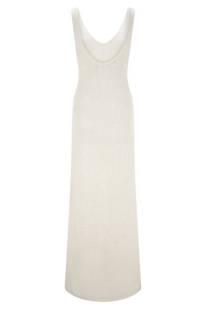 Ari Tape Yarn Knit Maxi Dress - White