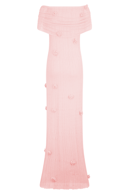 Brynn Orchid Knit Maxi Dress - Pastel Pink