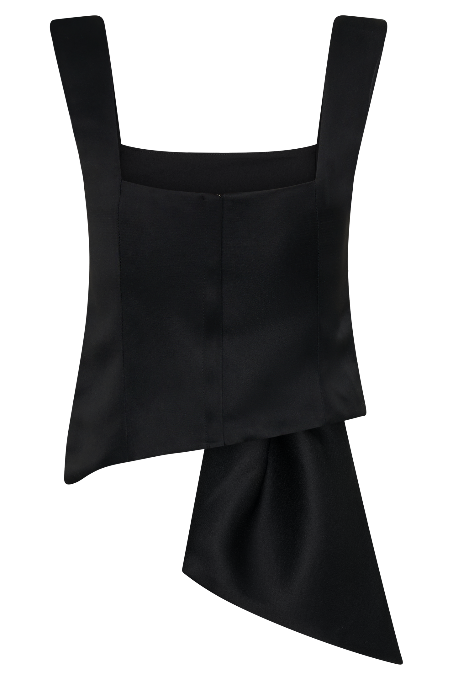 Bryony Satin Structured Sleeveless Top - Black