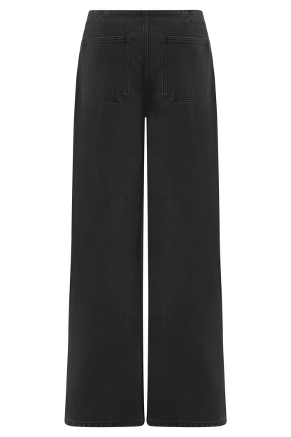 Caitlin Mid Rise Denim Jeans - Washed Black