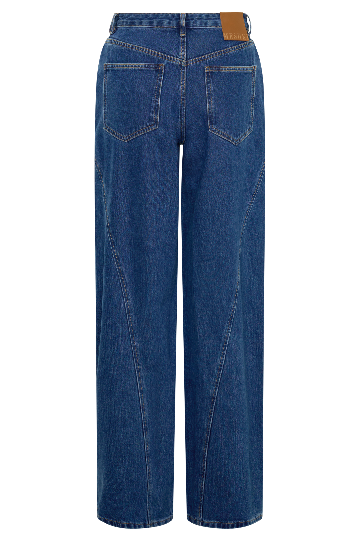 Georgette Mid Rise Paneled Denim Jeans - Dark Blue