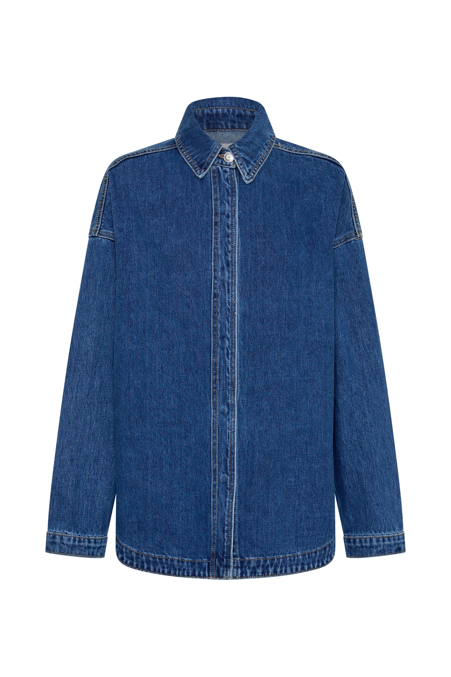 Lioda Oversized Denim Shirt - Dark Blue