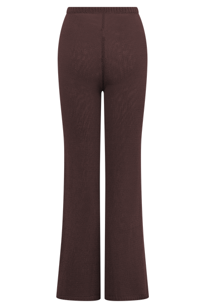 Malani Wide Leg Knit Pants - Chocolate