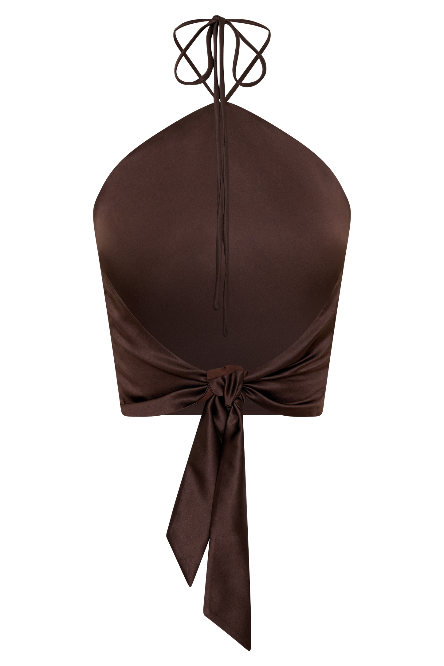 Mariana Halter Silk Blend Sleeveless Top - Dark Chocolate