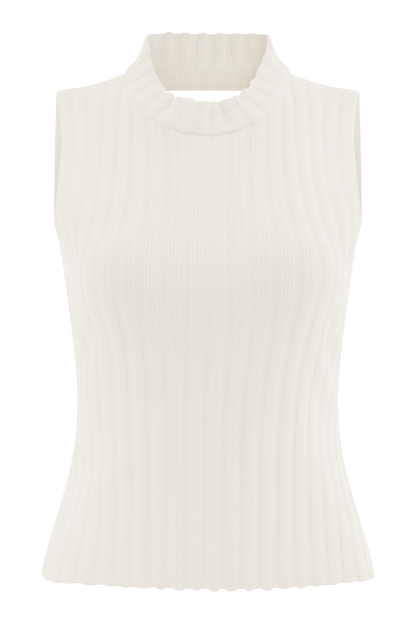 Oona Turtle Neck Knit Top - Ivory