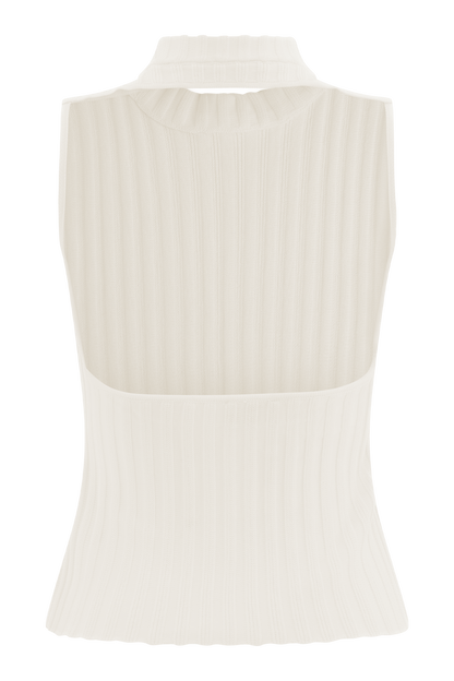 Oona Turtle Neck Knit Top - Ivory