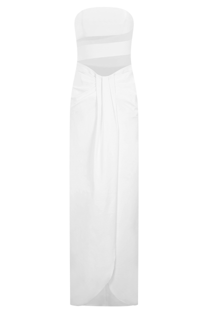Paulina Cut Out Strapless Maxi Dress - White