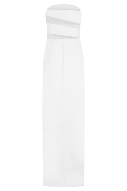 Paulina Cut Out Strapless Maxi Dress - White