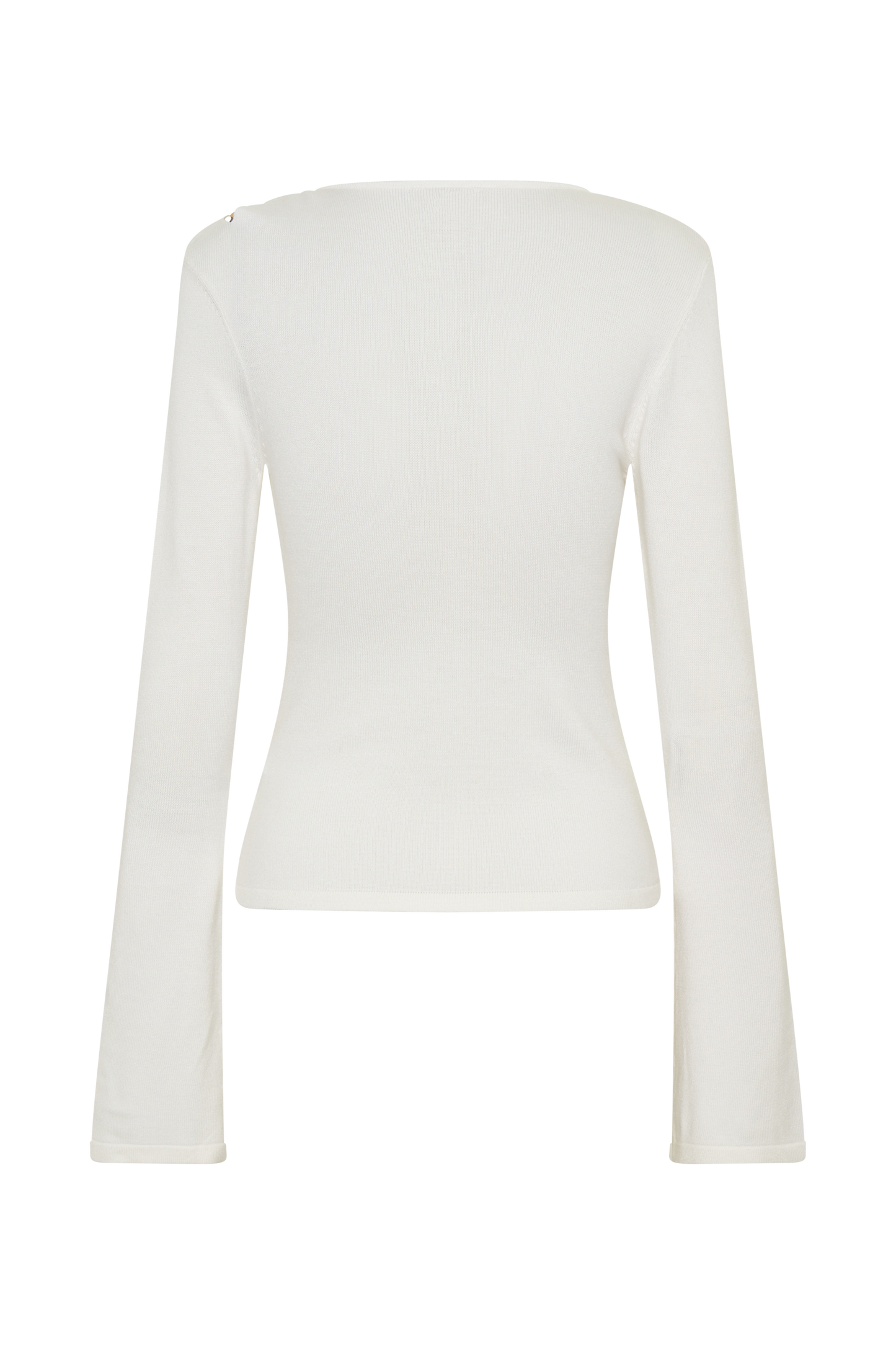 Ricky Knit Long Sleeve Longline Top - Ivory