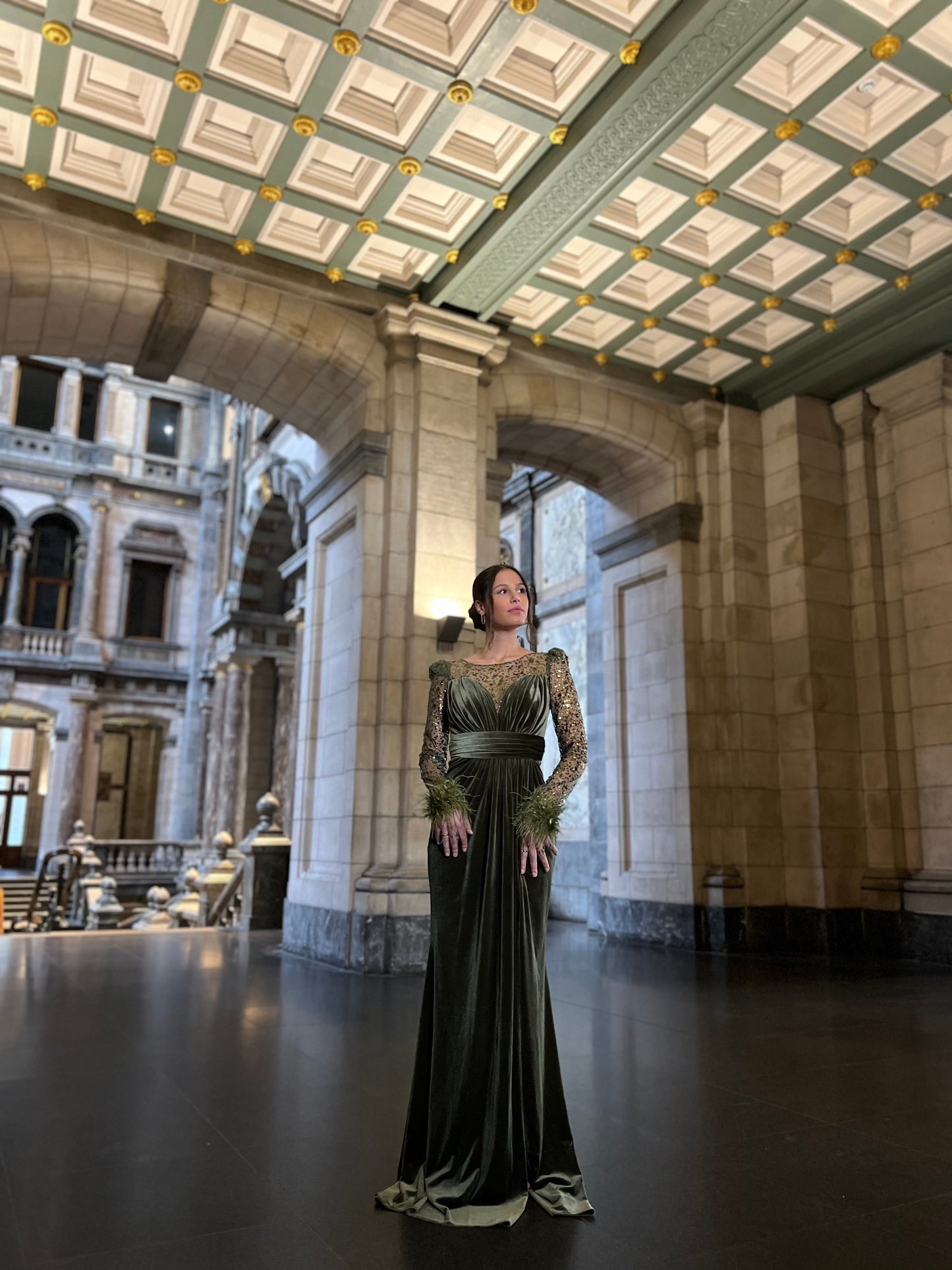 The Iclal dress green