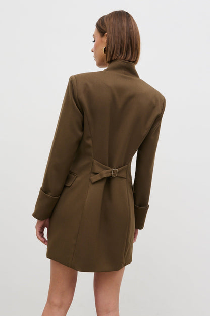 Iris Blazer Mini Dress - Khaki Brown
