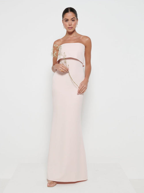 Julia Crepe Maxi Bridesmaid Dress - Blush