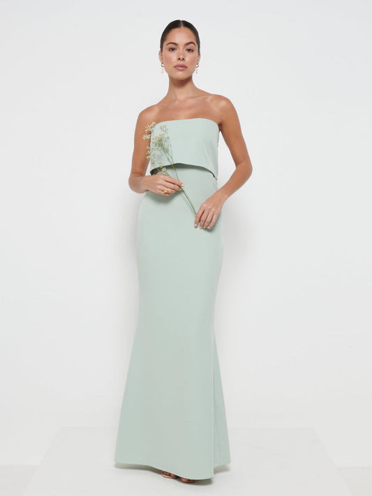 Julia Crepe Maxi Bridesmaid Dress - Sage