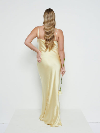 Keisha Bridesmaid Maxi Dress - Lemon
