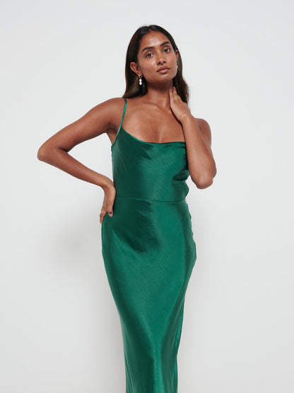 Keisha Maxi Bridesmaid Dress - Matte Emerald