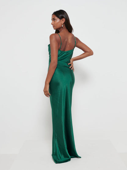 Keisha Maxi Bridesmaid Dress - Matte Emerald
