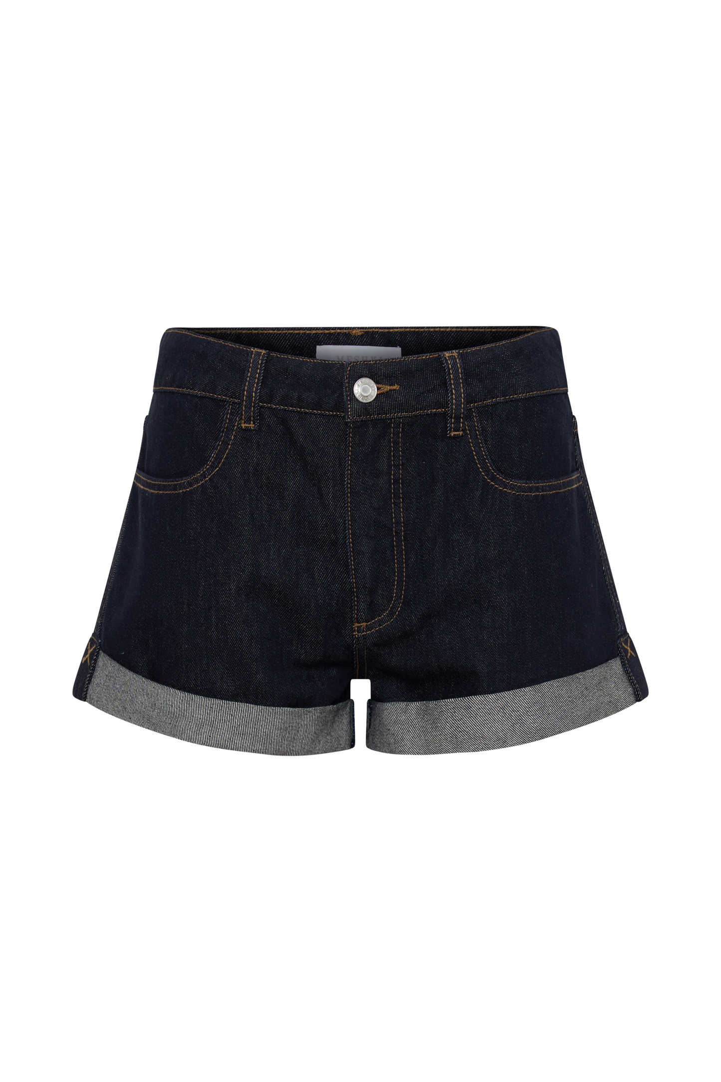 Krissy Rolled Hem Denim Shorts - Washed Indigo Blue