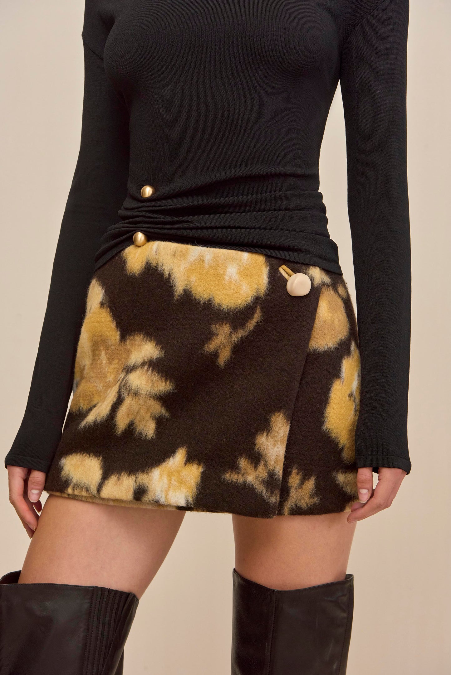CORNELIA SKIRT - WHEAT MULTI
