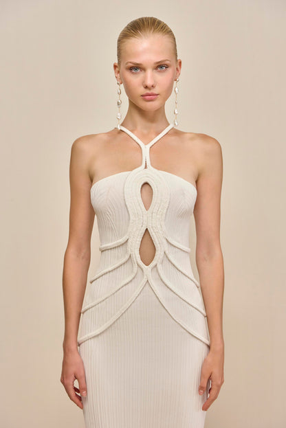 AVERY KNIT DRESS - OFF WHITE
