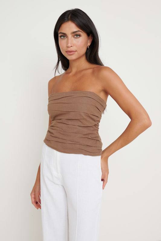 Matilda Corset Blouse - Brown