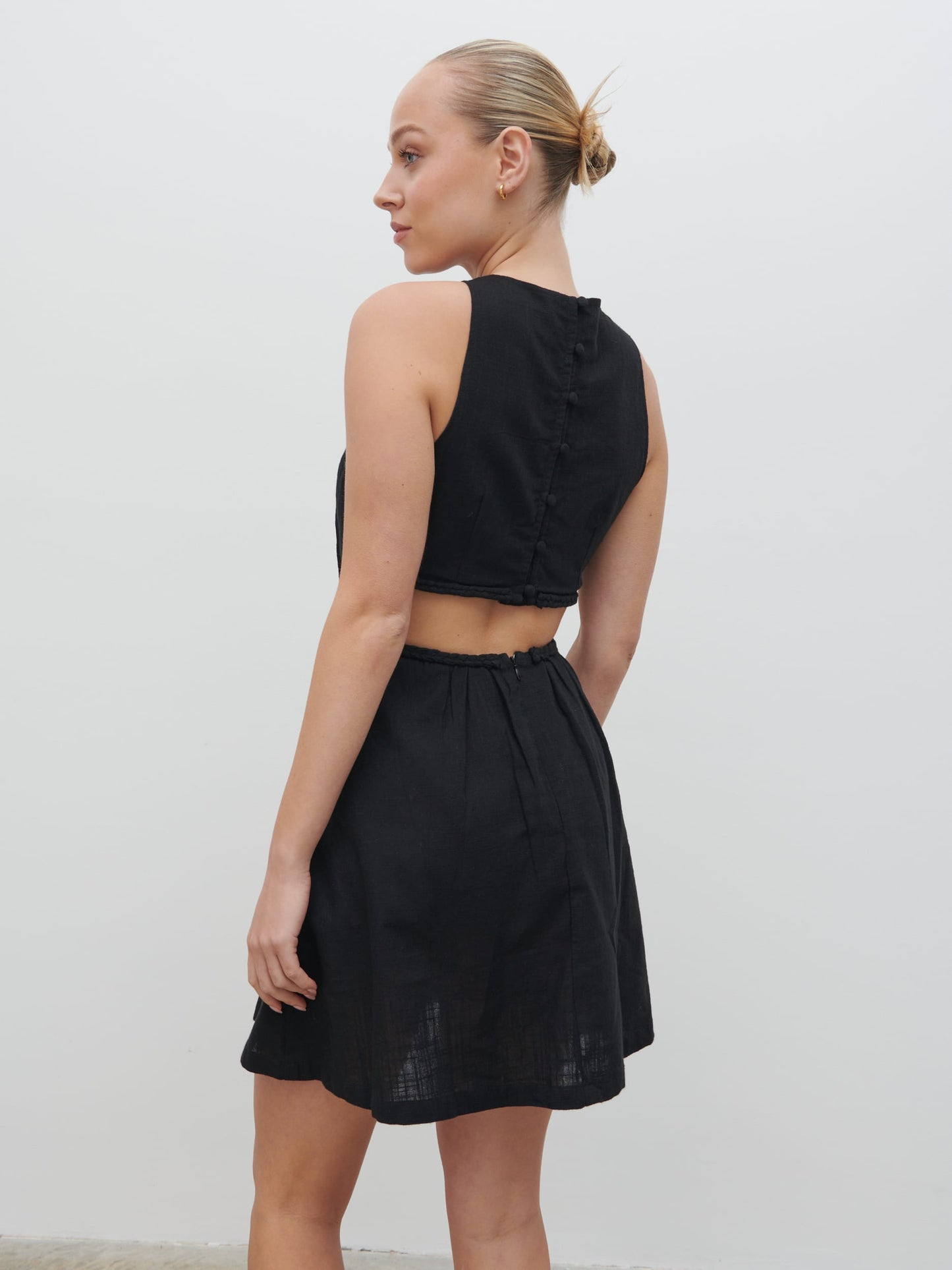 Melody Cut Out Mini Dress - Black