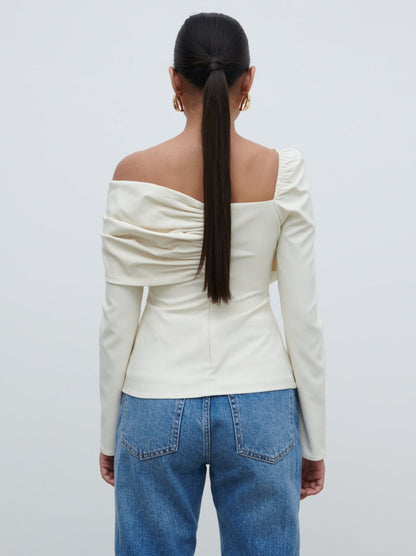 Naomi Exaggerated Bow Top - Cream