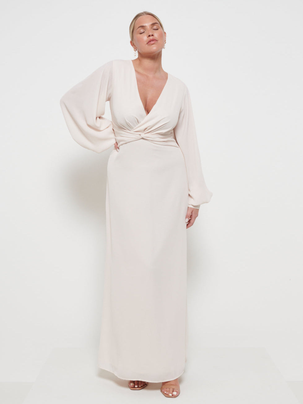 Nellie Knot Maxi Bridesmaid Dress - Champagne